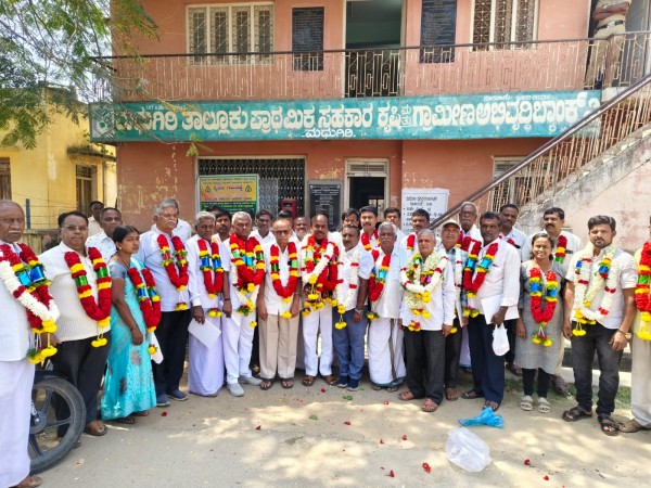 ಪಿ ಎಲ್ ಡಿ ಬ್ಯಾಂಕ್ ಅಧ್ಯಕ್ಷರಾಗಿ ಹನುಮಂತಪುರ ಭೈರಪ್ಪ ಅವಿರೋಧವಾಗಿ ಆಯ್ಕೆ